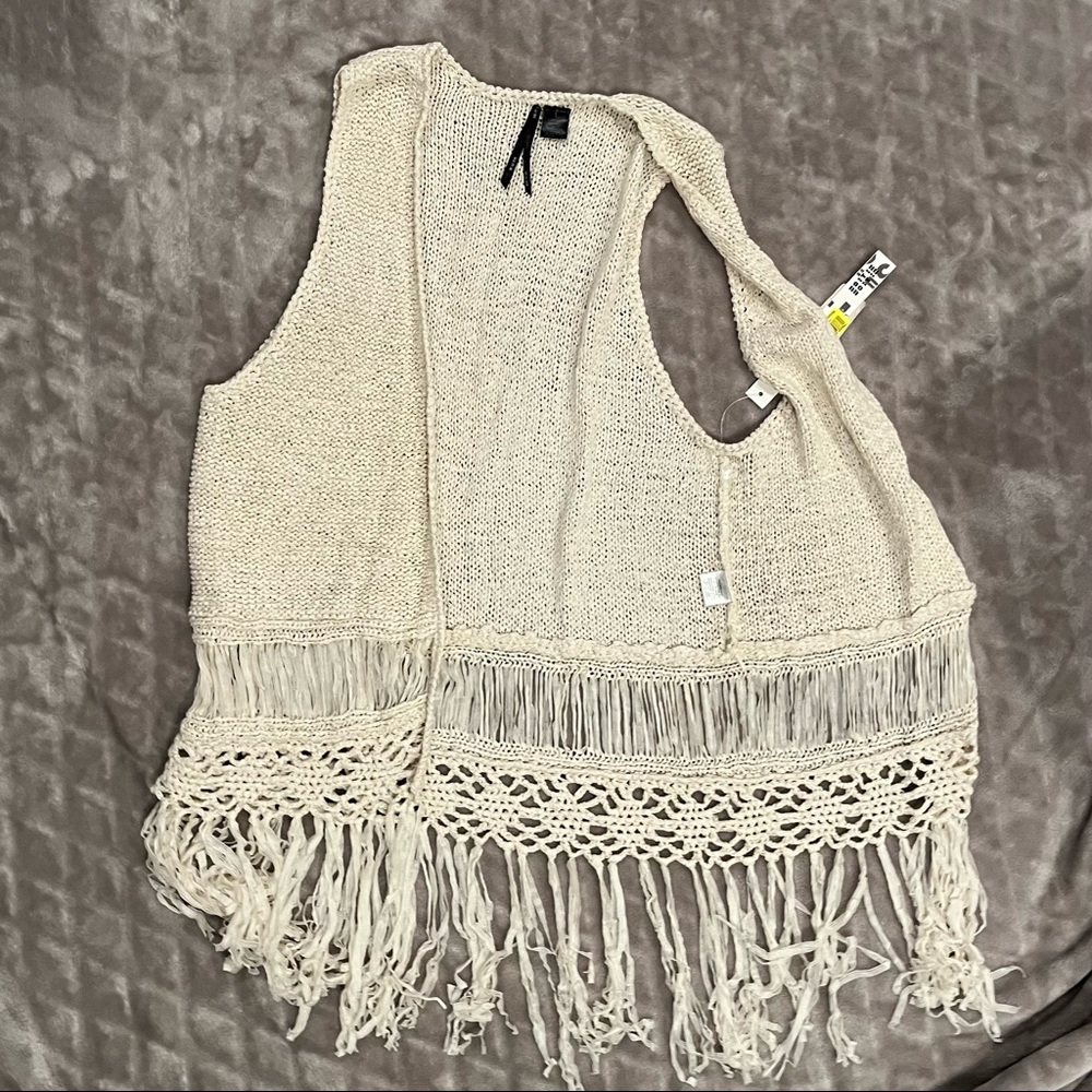 Cream crocheted vest